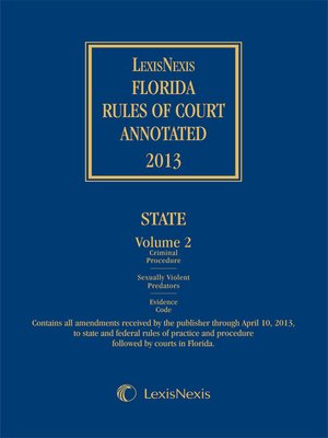 cover image of Florida Rules of Court Annotated